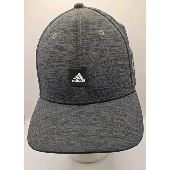 Adidas Golf Heathered Gray Patch Hat Strapback Cap GBC Apparel Size L/XL A-Flex - Picture 1 of 12